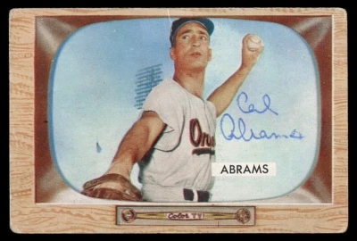 1955 Bowman #55 Cal Abrams Autographed Vintage Period Signed 1954 Orioles Auto - Image 1 of 2