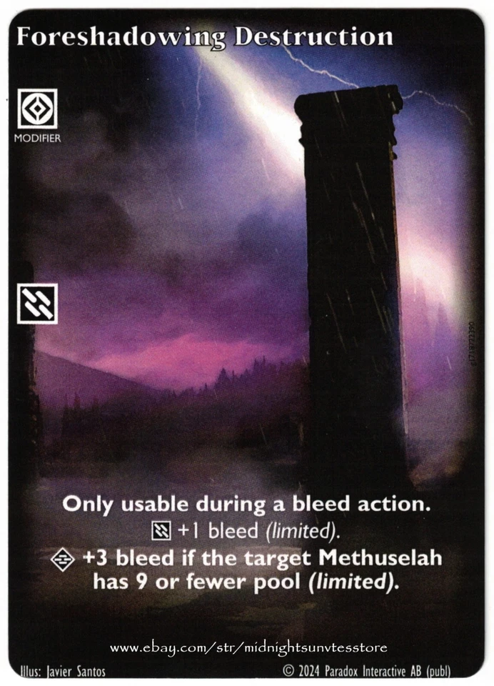 Foreshadowing Destruction Full Art League Promo V:TES VTES Vampire CCG - Image 1 of 1