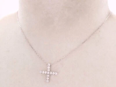 GUCCI Collar Cadena Motivo Cruz Oro Blanco 750 Foto 1 de 4