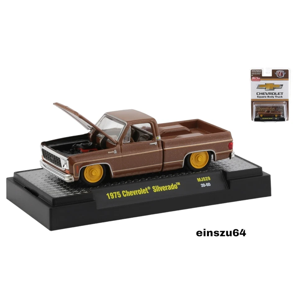 M2 Machines - 1975 Chevrolet Silverado square body pick-up, brown - 31500-MJS29 - Bild 1 von 1