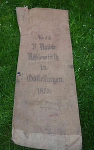 Alter Sack von 1875 Leinensack Getreide Mehlsack Rößlewirth Leinen bemalt antik - Bild 1 von 17