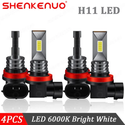 For Chrysler Town & Country 2008-2016 H11+ H11 LED Headlight Bulbs High Low Beam - Imagem 1 de 4