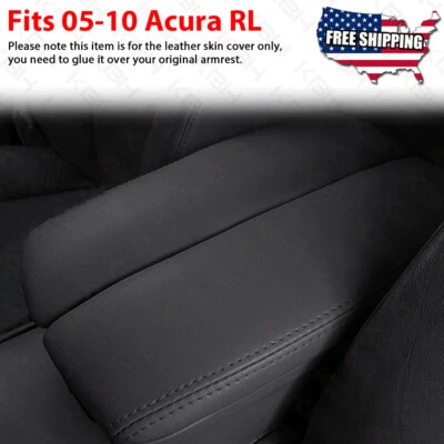 Fits 2005 2006 2007-2010 Acura RL Center Console Lid Armrest Vinyl Cover Black - Image 1 of 4