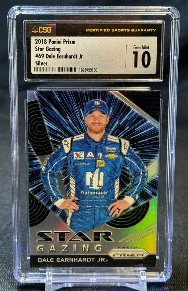 Dale Earnhardt Jr 2018 Panini Prizm Star Gazing Silver CSG 10 GEM MINT Nascar - Image 1 of 2