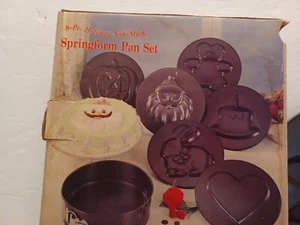 Springform Cake Pan Set 8 Piece Non-Stick Multi-Seasonal Holiday 9 Inch NEW - Picture 1 of 10