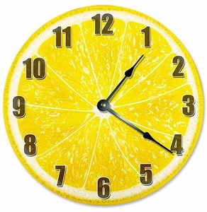 LEMON FRUIT CLOCK - Large 10.5" Wall Clock - 2189 - Picture 1 of 3