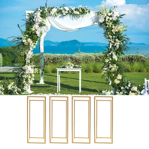 Elegant Gold Metal Flower Stand - Set of 4 for Weddings & Events Decor - Picture 1 of 11