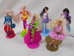 Lot of 6 Vintage McDonalds Happy Meal 1990's Barbie Dolls Cake Toppers - Picture 1 of 7