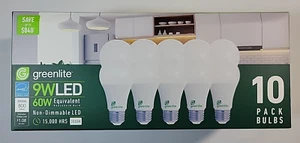 Greenlight / 10-Pack 9W LED (60W Equivalent) Lightbulbs / 800 Lumens - Picture 1 of 3