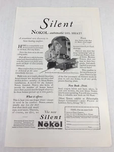 1926 Vintage Print Ad Silent Nokol Automatic Oil Heat No Coal  - Picture 1 of 3