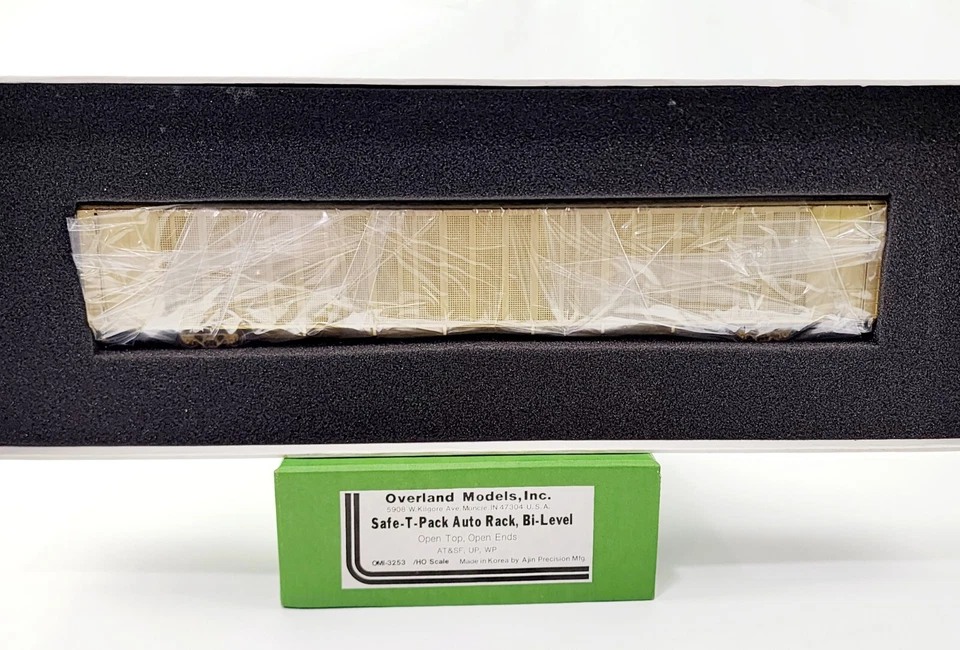 OVERLAND MODELS BRASS SAFE T PACK AUTO RACK BI-LEVEL OMI-3253 HO BEAUTIFUL #26 - Image 1 of 4