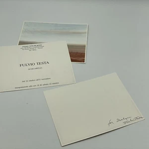 Fulvio Testa Watercolors Card Inscribed & 1980’s Exhibition Invitation Verona - Picture 1 of 6