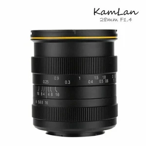 Lente de cámara MF de gran apertura KamLan 28 mm F1,4 APS-C para Canon Sony Fujifilm M43 - Imagen 1 de 6