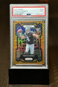 Aidan O'Connell 2023 Panini Prizm Orange Lazer #360 Rookie PSA 9 Oakland Raiders - Imagen 1 de 2