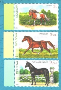 Moldova 2025 Horse breeds , Horses , Animals , fauna , 3 v. , MNH - Picture 1 of 1
