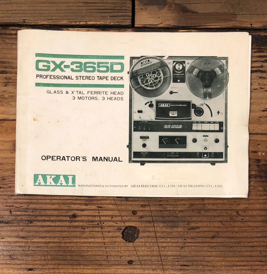Akai GX-365D Reel to Reel Owners / User Manual *Original* - Image 1 of 1