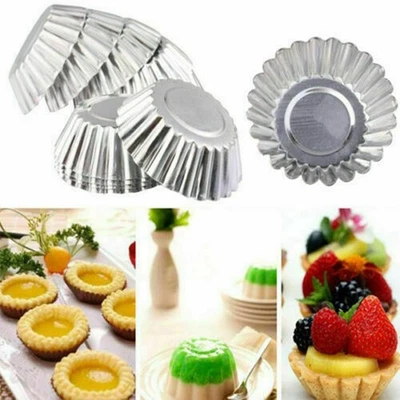 50 pezzi alluminio per tazze crostata uova latta utensili da forno per dolci del - Immagine 1 di 4