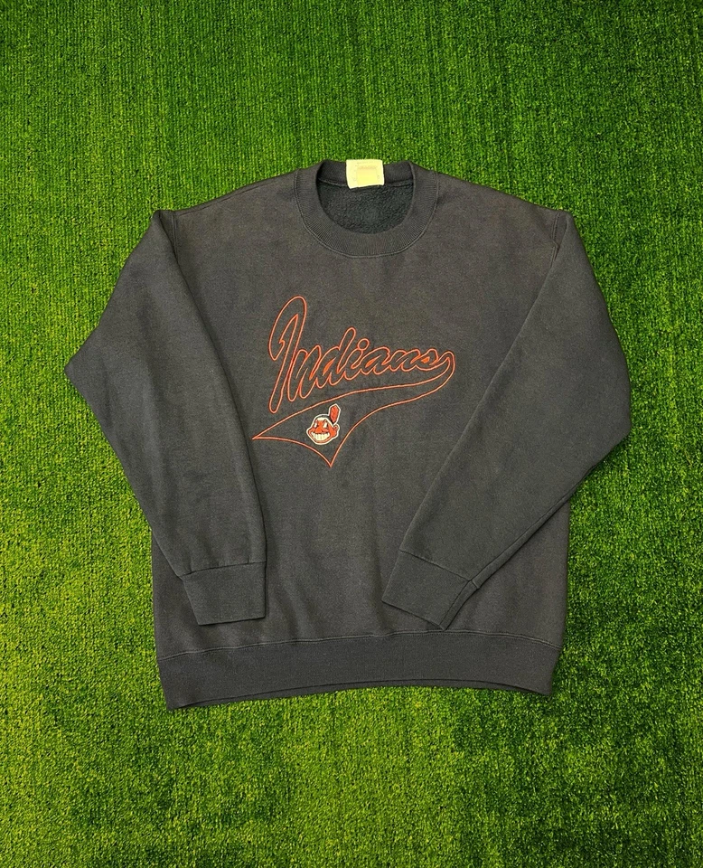 Vintage Cleveland Indians Blue MLB Lee Sweater Mens Medium - Image 1 of 4