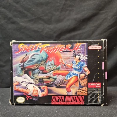 Street Fighter 2 (Super Nintendo SNES) Box, Game, Manual ONLY Box Damage - Image 1 of 4