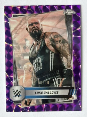 2025 Topps Chrome WWE Luke Gallows /10 Purple Geometric Refractor #155 - Image 1 of 3