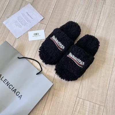 Balenciaga Fur Slides All Sizes Men And Women - Image 1 of 4