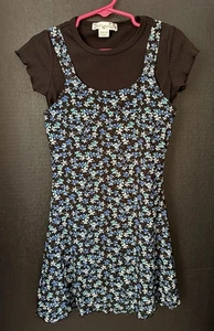 Knit Works Girls 2PC Dress Set Navy Floral Midi Summer Sundress Size XXS 4/5 - Picture 1 of 4