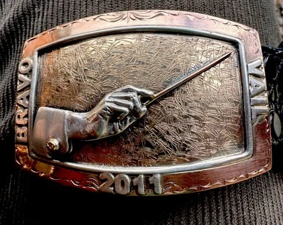 Axel’s of Vail American Buckle Collection Limited Edition Bravo Vail! 14k /950ss - Image 1 of 4
