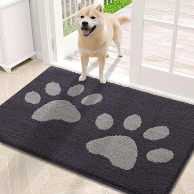 Alfombrilla de puerta para perro para patas fangosas, felpudos interiores lavables absorbentes, sin Foto 1 de 4