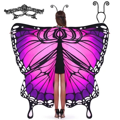 Spooktacular Creations Butterfly Costume Butterfly Wing Adult with Lace Mask ... - Image 1 of 4