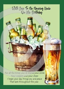 NEW Happy Birthday To An Amazing Uncle - A5 Birthday Card Uncle Keepsake Love - Picture 1 of 5