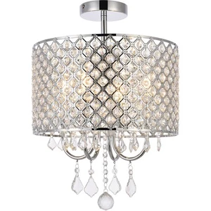 Living District LD710F14C Elise 4 Light 14 inch Chrome Flush Mount Ceiling Light - Picture 1 of 9