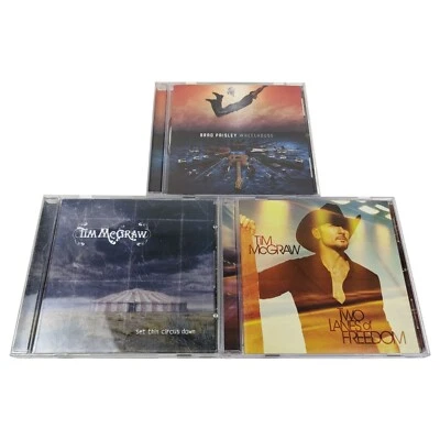 Brad Paisley - Wheelhouse + Tim McGraw - Circus Down & Two Lanes Freedom CD LOT Foto 1 de 4