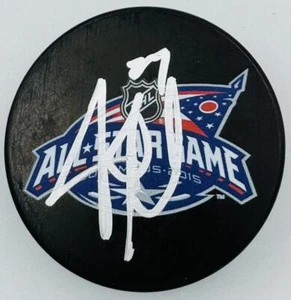 JUSTIN FAULK SIGNED 2015 ALL STAR GAME PUCK CAROLINA HURRICANES BLUES COA J3 - Picture 1 of 1