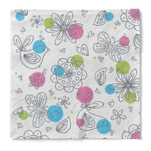 Tissue Serviette Petra 33 x 33 cm, 20 Stück - Frühling Sommer Tischdeko - Bild 1 von 6