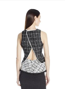 Jonathan Simkhai Women’s Top Peplum Open Back Size 2 New - Picture 1 of 7