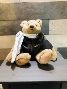 VINTAGE GUND Jointed Bomber Bear "Save The Bears" - Foto 1 di 8