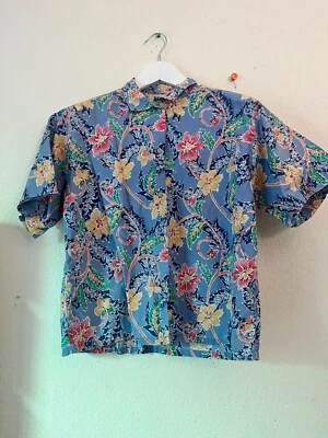 Vintage REI Women Short Sleeve Button-Up Floral Hawaiian Shirt Large Tropical - Image 1 of 4