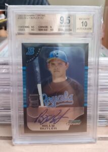 2005 1st Bowman Chrome BILLY BUTLER Blue Gold On Card Auto RC Rookie BGS 10 🔥
