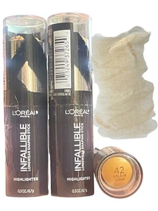 3X Loreal Infallible Longwear Shaping Stick Highlighter - #42 GOLD IS GOLD - Picture 1 of 3
