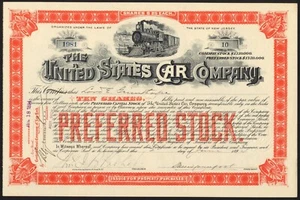 USA: United States Car Co., pair of certs, preferred and common stock, 189- - Picture 1 of 2