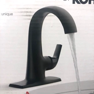 KOHLER Cursiva Single Handle Single Hole Bathroom Faucet Matte Black R30577- 4D - Picture 1 of 10