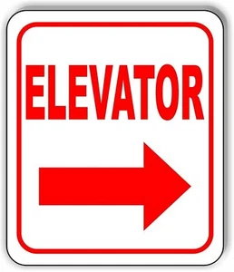 Elevator RIGHT ARROW Aluminum Composite Sign - Picture 1 of 5