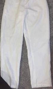 For Cynthia Petites White Linen Pants Side Zip Elastic Waist Women’s Sz PS (B1) - Picture 1 of 6