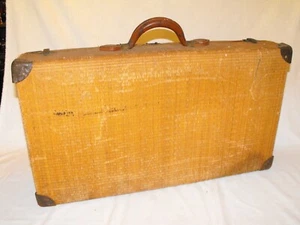 ANTIQUE WICKER SUITCASE 1900's - Picture 1 of 21