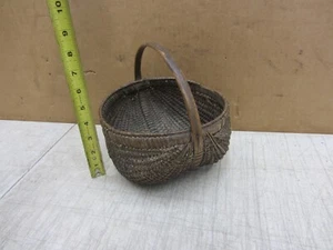 VTG ANTIQUE VIRGINIA PRIMITIVE BUTT BASKET WOVEN SPLIT OAK BUTTOCKS EGG GATHRING - Picture 1 of 12