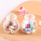 1:12 Dollhouse Miniature Round Glass Bottle Candy Jar Mini Candy Bottle Mo=y=