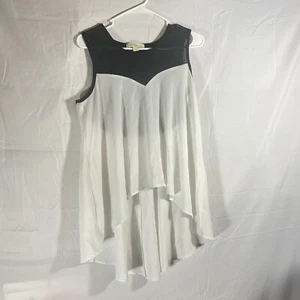 WOMENS L WHITE NICKI MINAJ DOUBLE TANK TOP WITH SHEER TANK TOP - Picture 1 of 6