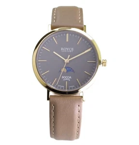 Boccia Unisex Uhr 3611-02 Titan goldfarben 38 mm Ø Saphirglas Mondphase Neu - Picture 1 of 3