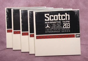 Lot of 5 - Scotch 203 - 7" Dynarange Recording Tape - New In Shrink Wrap ! - Picture 1 of 1