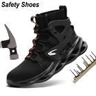 Chaussures de sécurité au travail noires pour hommes bout en acier bottes légères baskets indestructibles